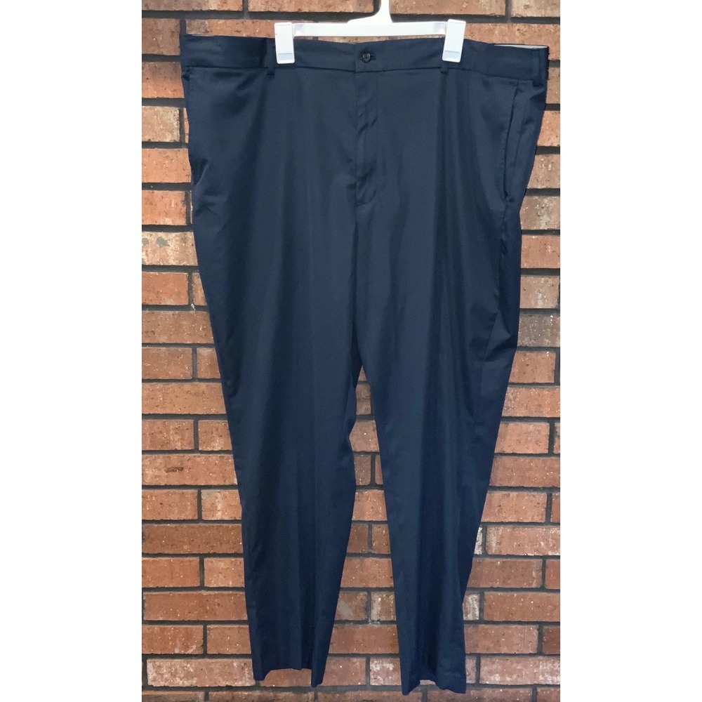 Walter Hagen 11 Mens Golf Pants Navy Blue Flat Front 48x32 Performance Trousers